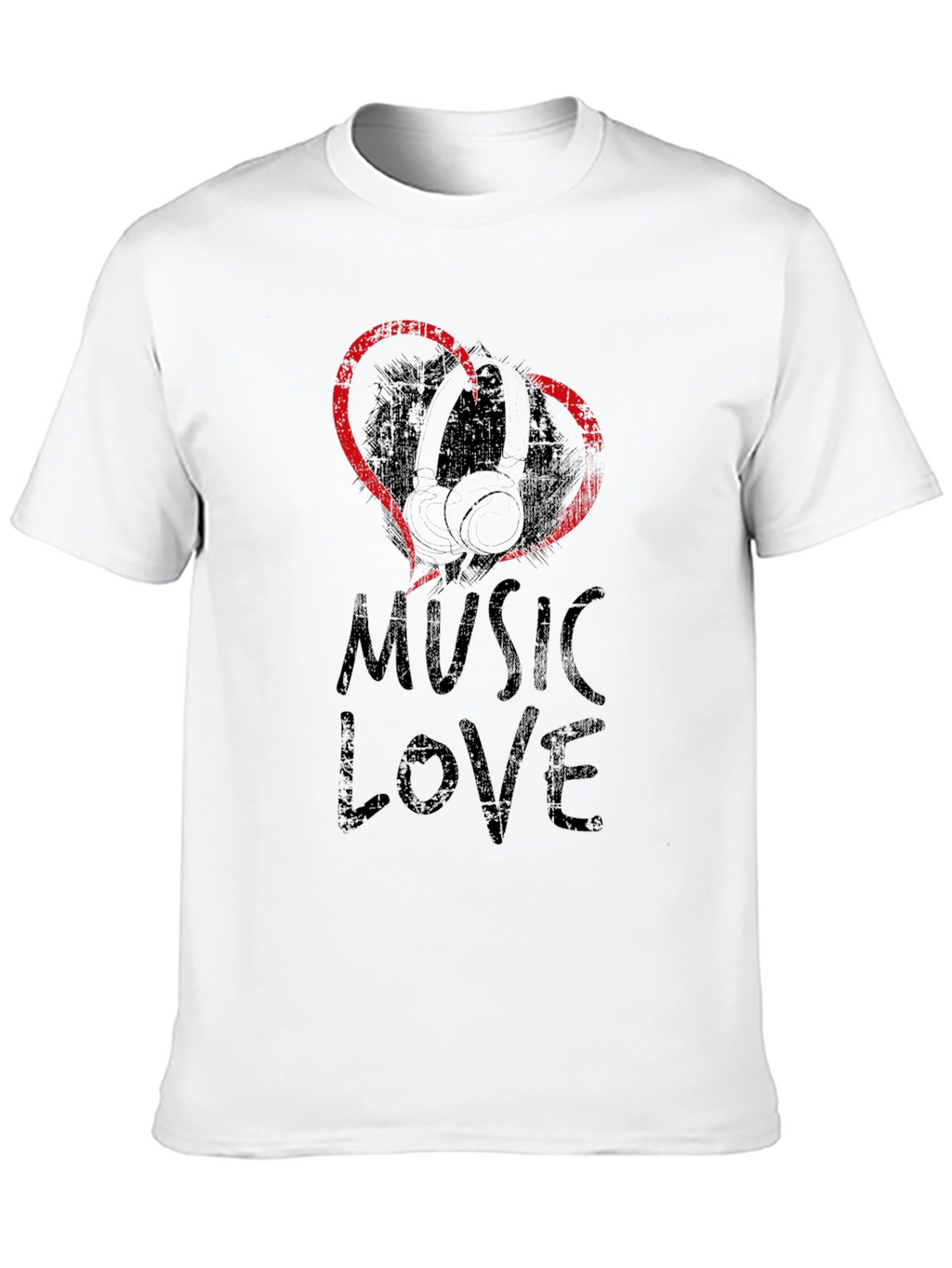 Music Love Graphic Tee - Black Cotton T-Shirt