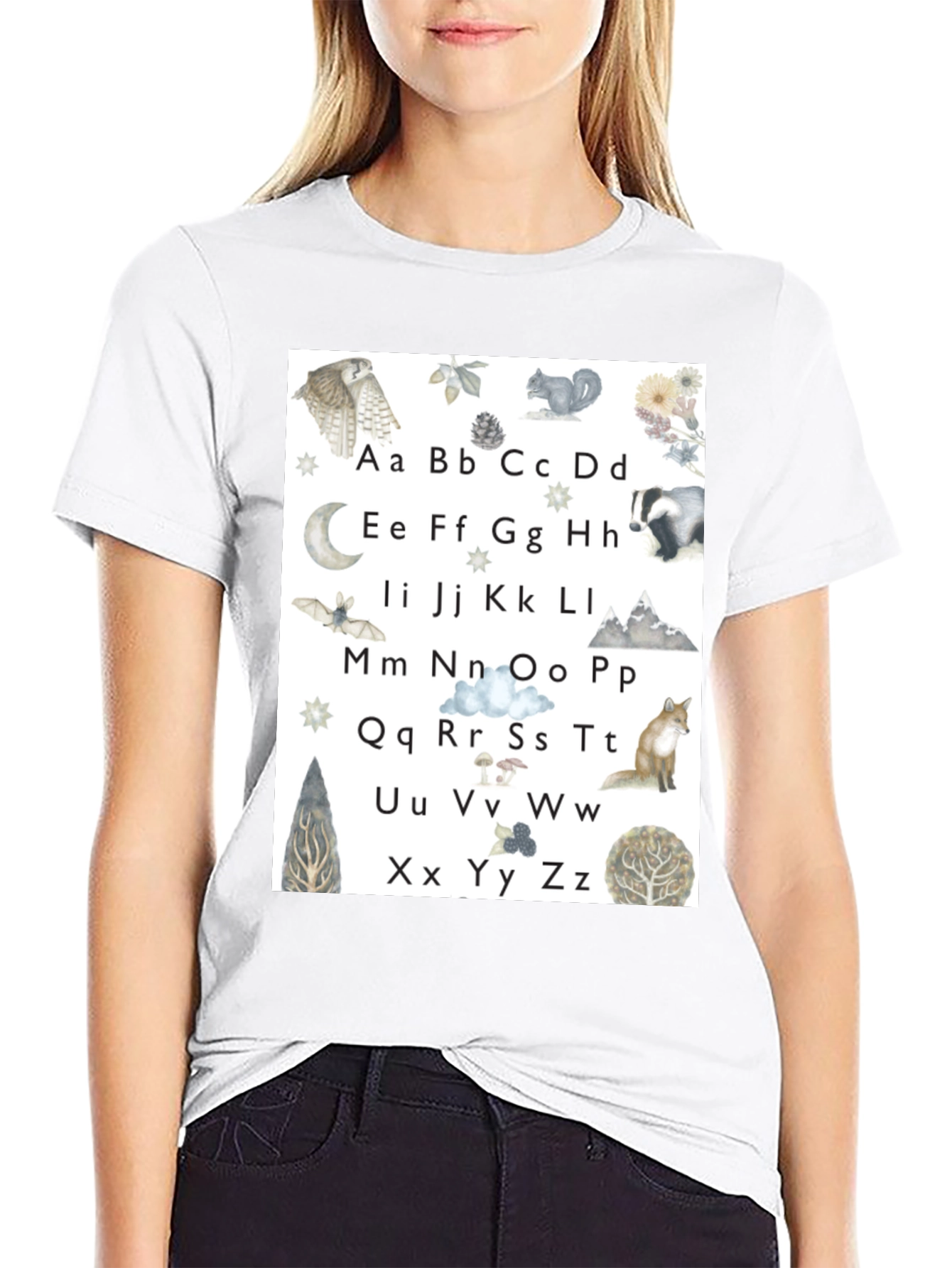 Alphabet Animal Black T-Shirt