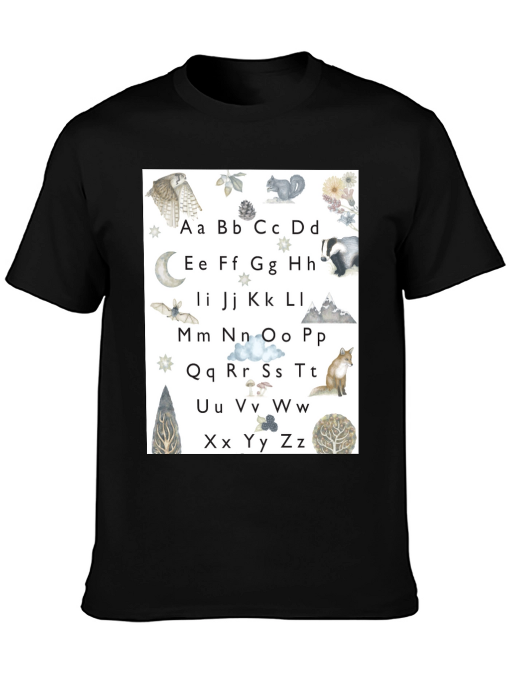 Alphabet Animal Black T-Shirt