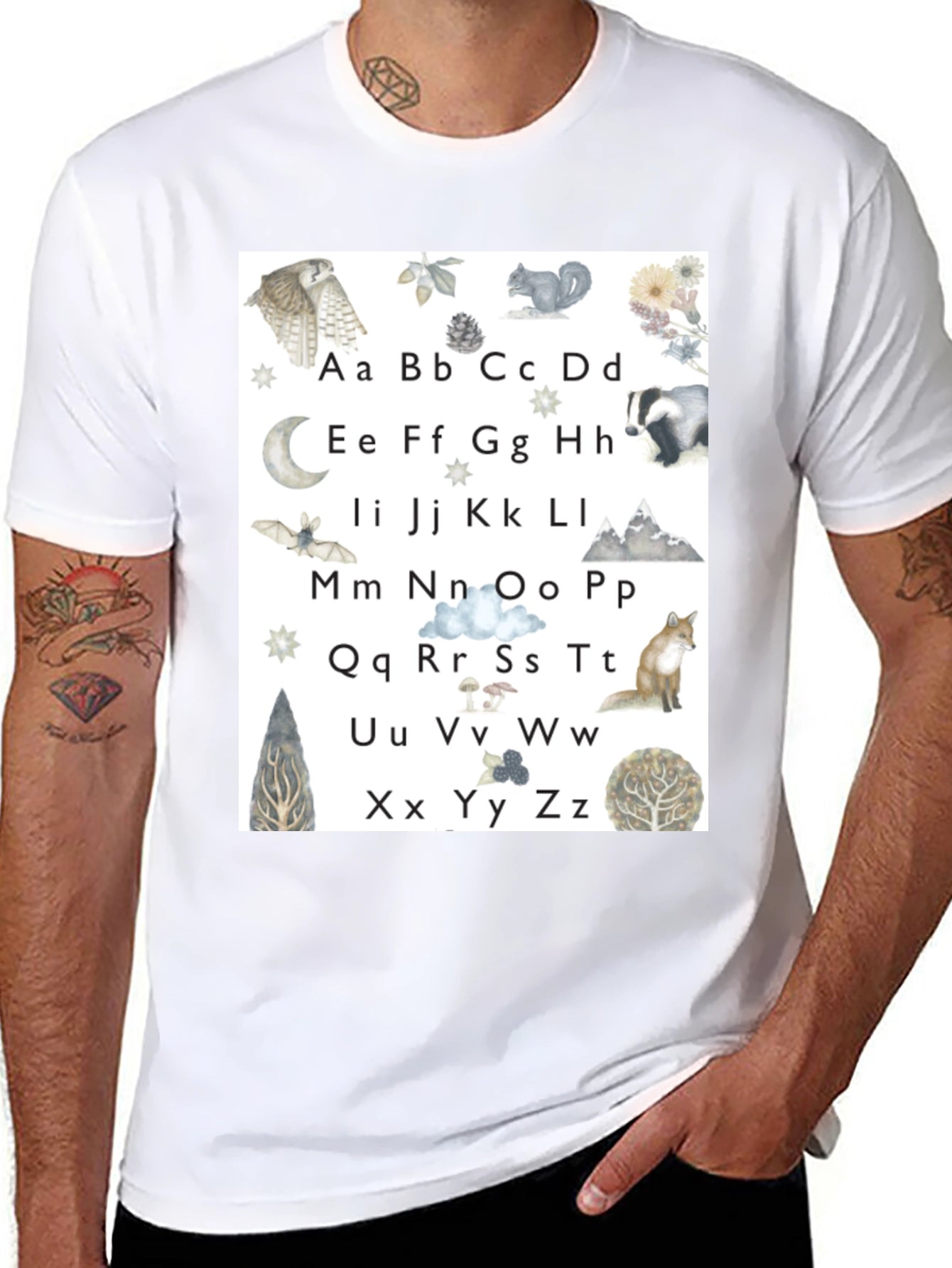 Alphabet Animal Black T-Shirt