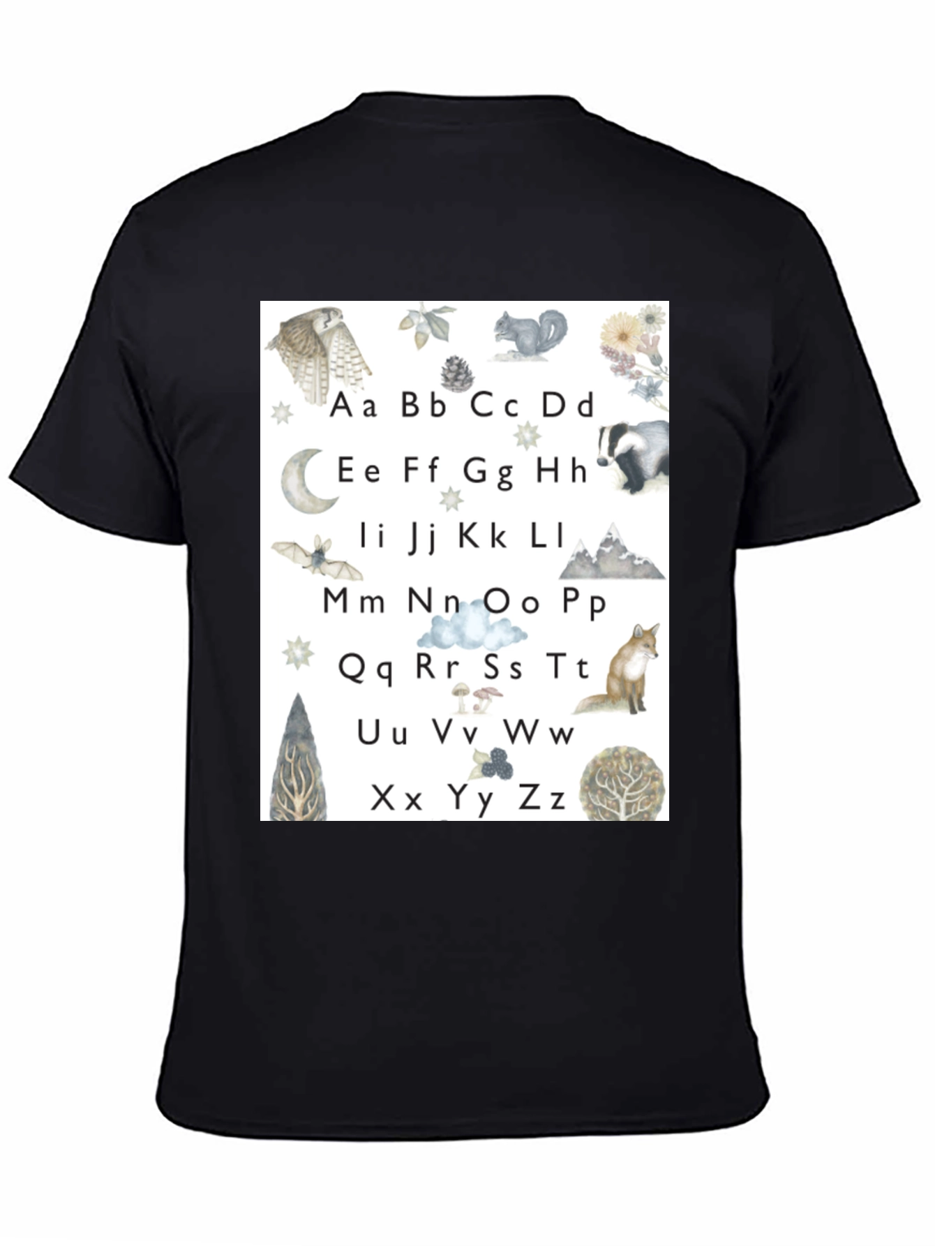 Alphabet Animal Black T-Shirt
