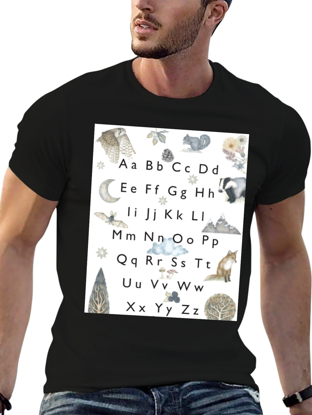Alphabet Animal Black T-Shirt