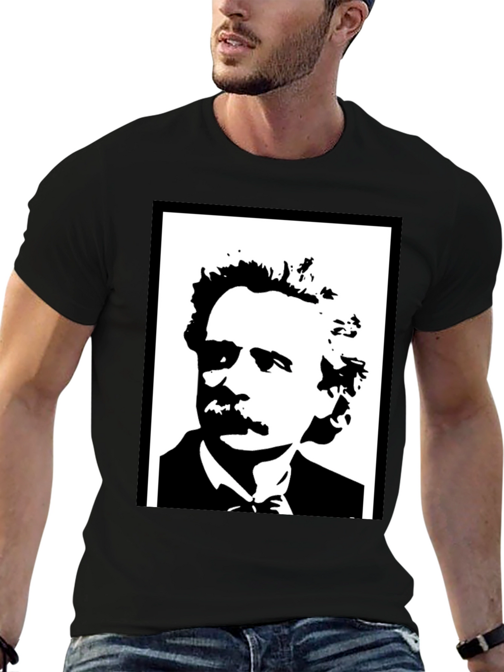 Mark Twain Graphic Print Mens Black T-Shirt