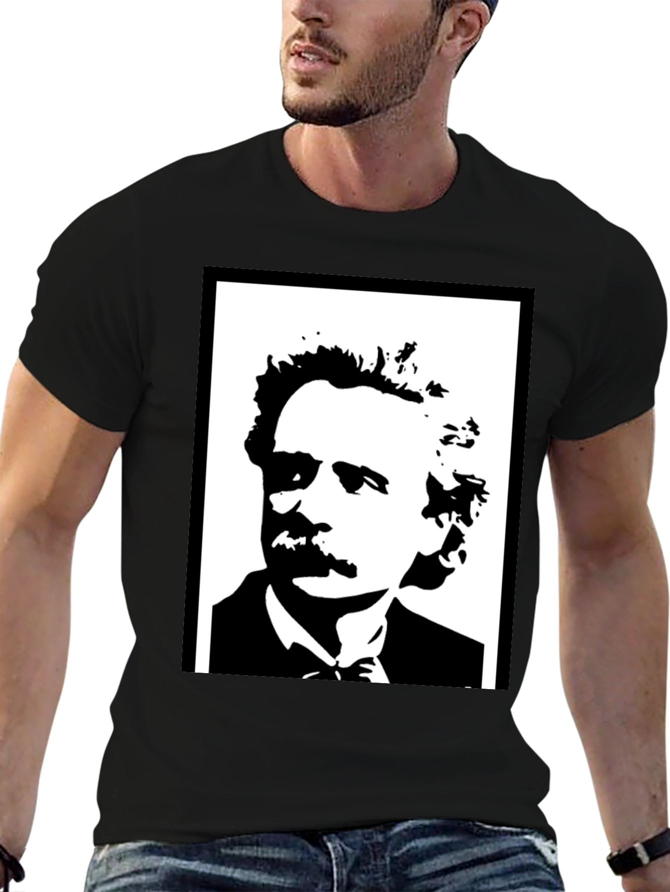 Mark Twain Graphic Print Mens Black T-Shirt