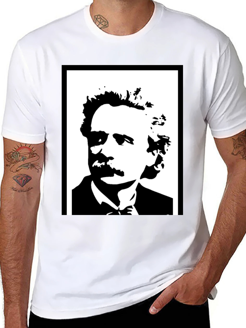 Mark Twain Graphic Print Mens Black T-Shirt
