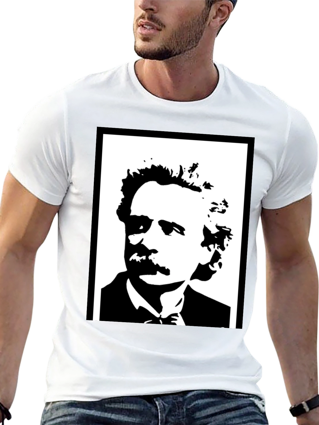Mark Twain Graphic Print Mens Black T-Shirt
