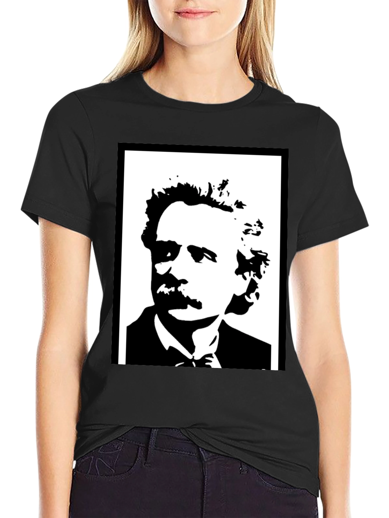 Mark Twain Graphic Print Mens Black T-Shirt