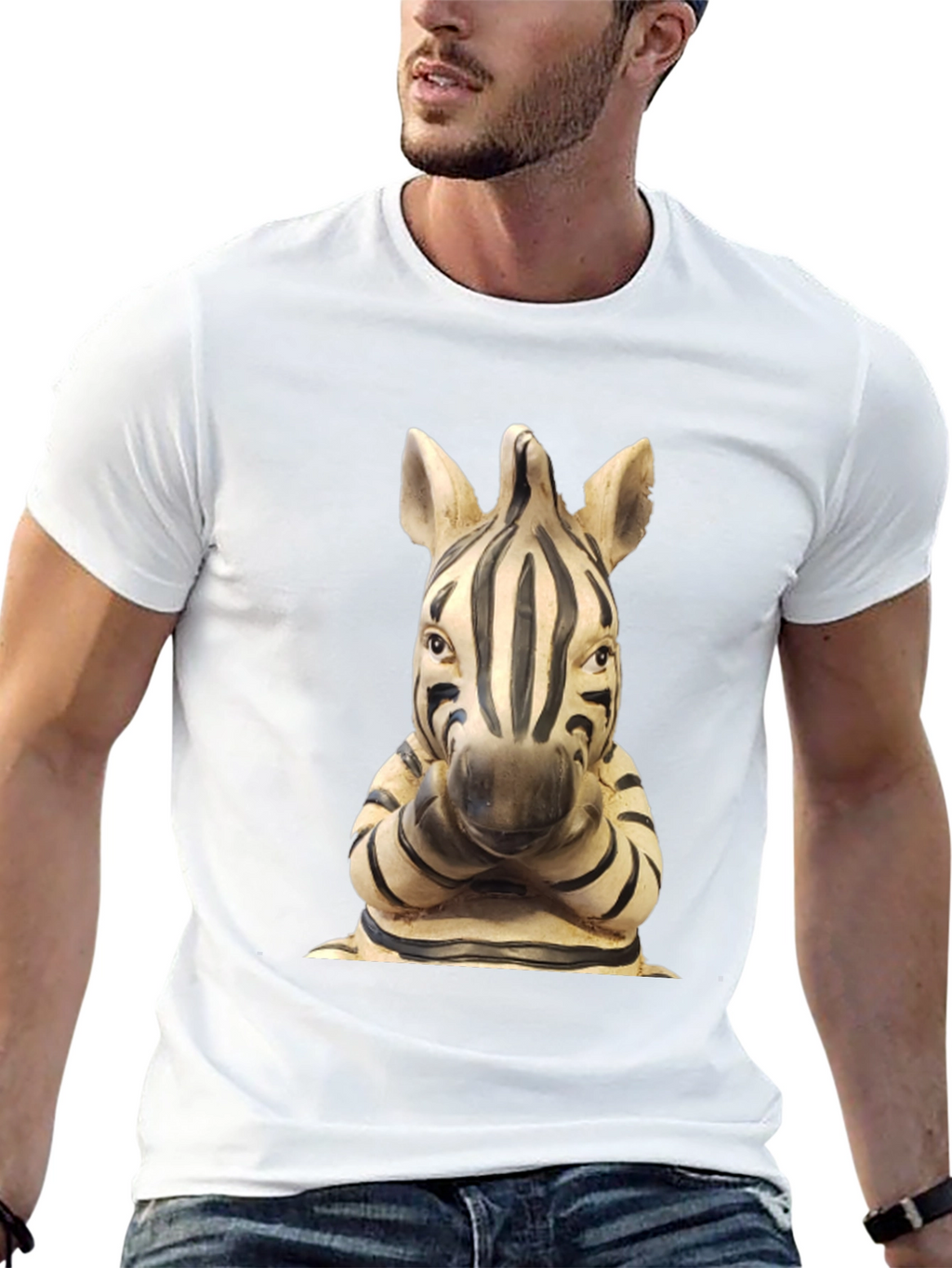 Zebra Statue Graphic T-Shirt - Unique Design