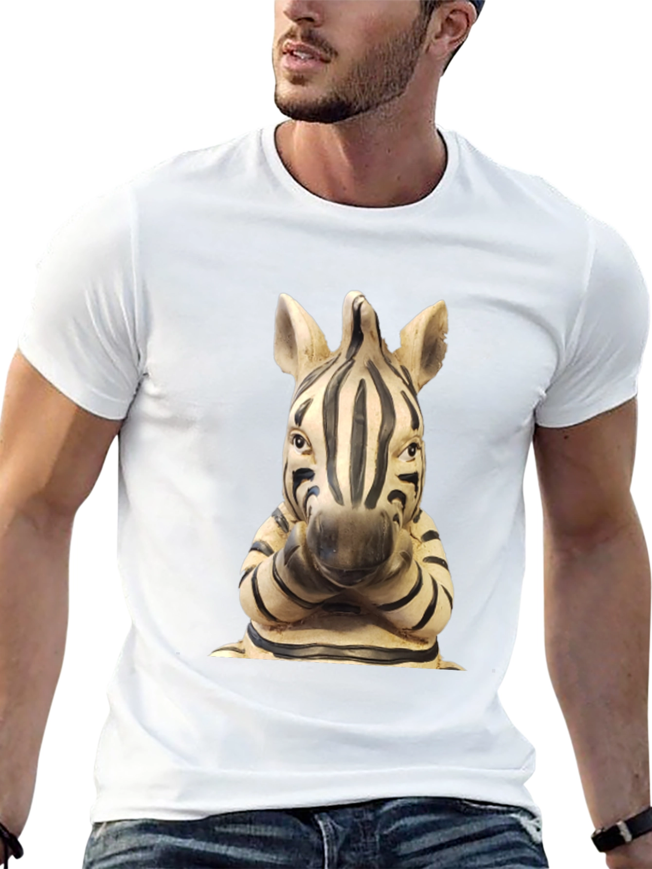 Zebra Statue Graphic T-Shirt - Unique Design