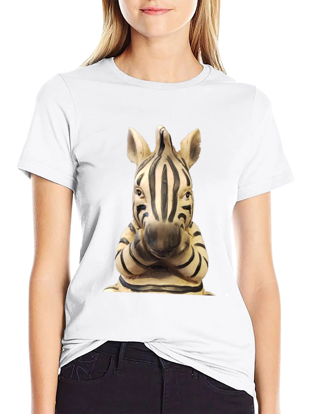 Zebra Statue Graphic T-Shirt - Unique Design