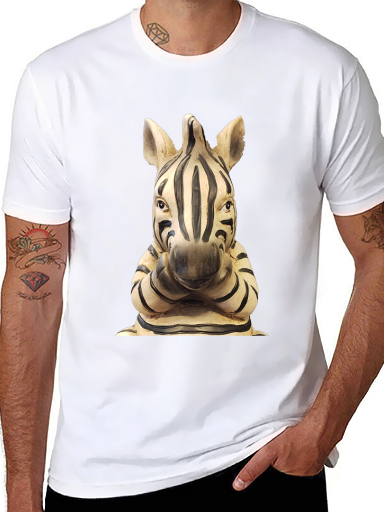 Zebra Statue Graphic T-Shirt - Unique Design