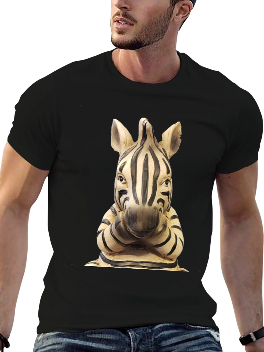 Zebra Statue Graphic T-Shirt - Unique Design