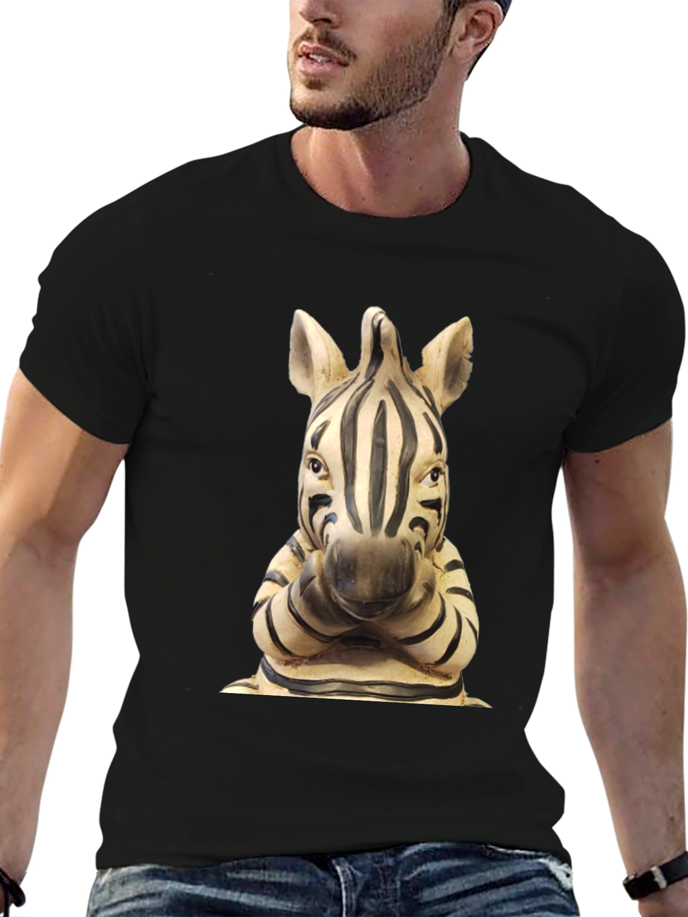 Zebra Statue Graphic T-Shirt - Unique Design