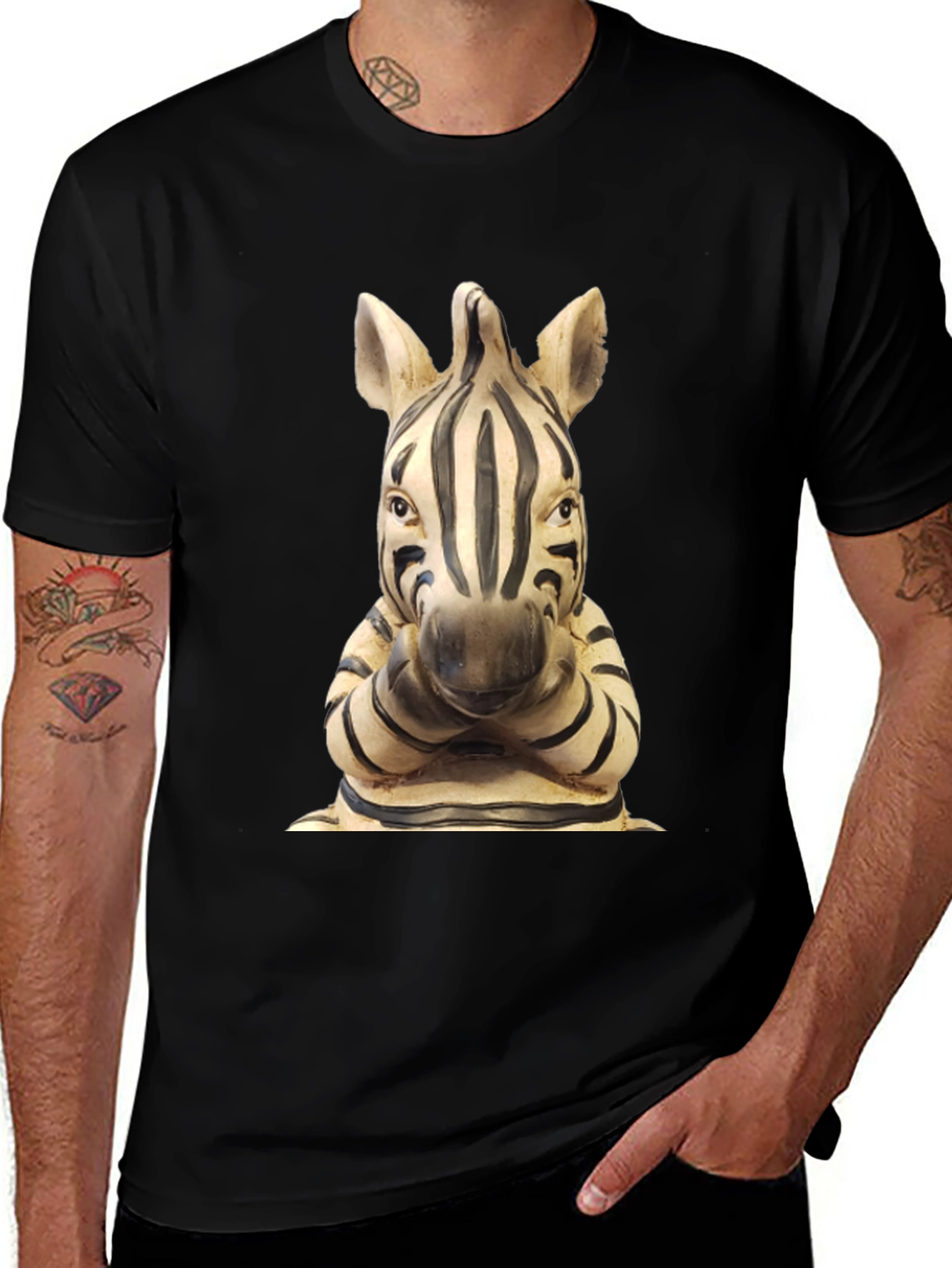 Zebra Statue Graphic T-Shirt - Unique Design