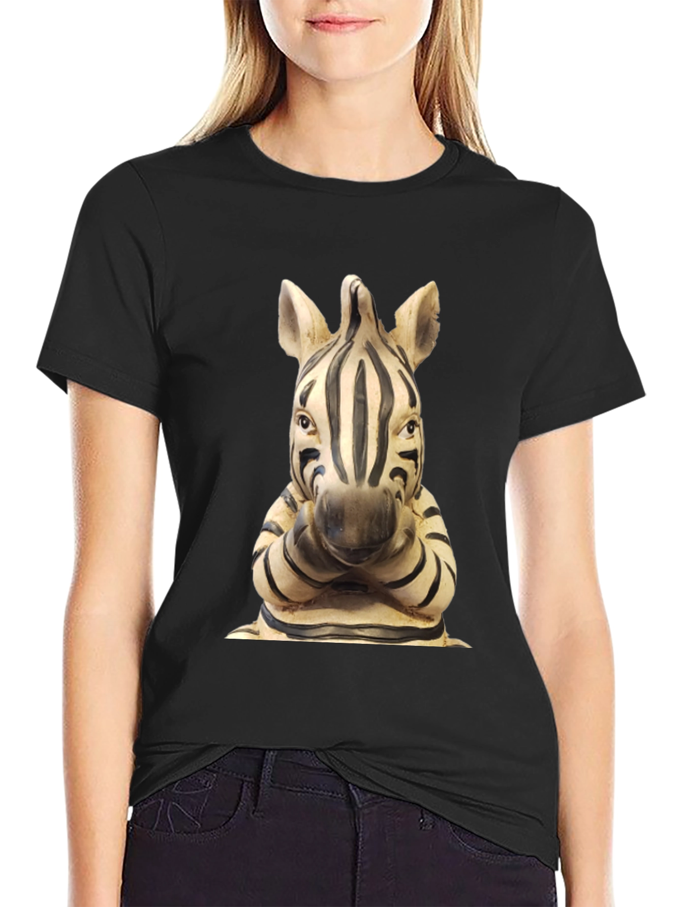 Zebra Statue Graphic T-Shirt - Unique Design