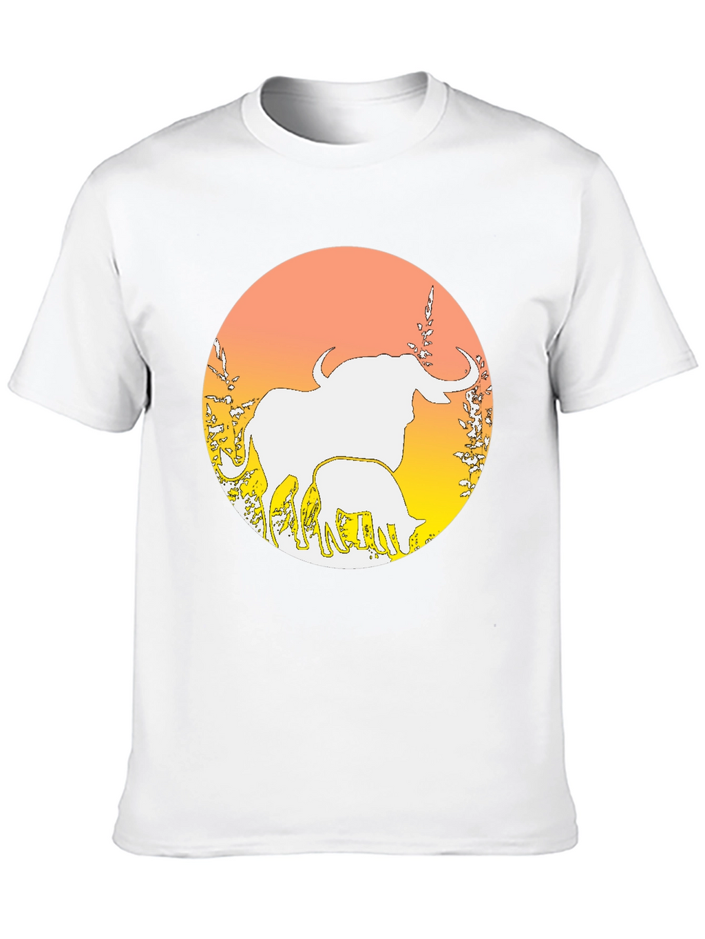 Elephant & Calf Graphic Tee - Black Cotton Blend