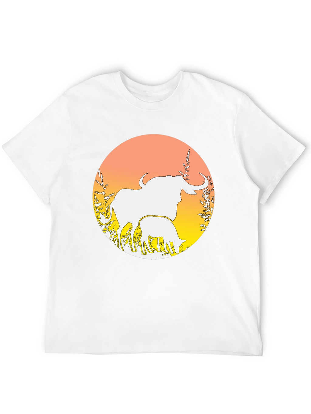 Elephant & Calf Graphic Tee - Black Cotton Blend