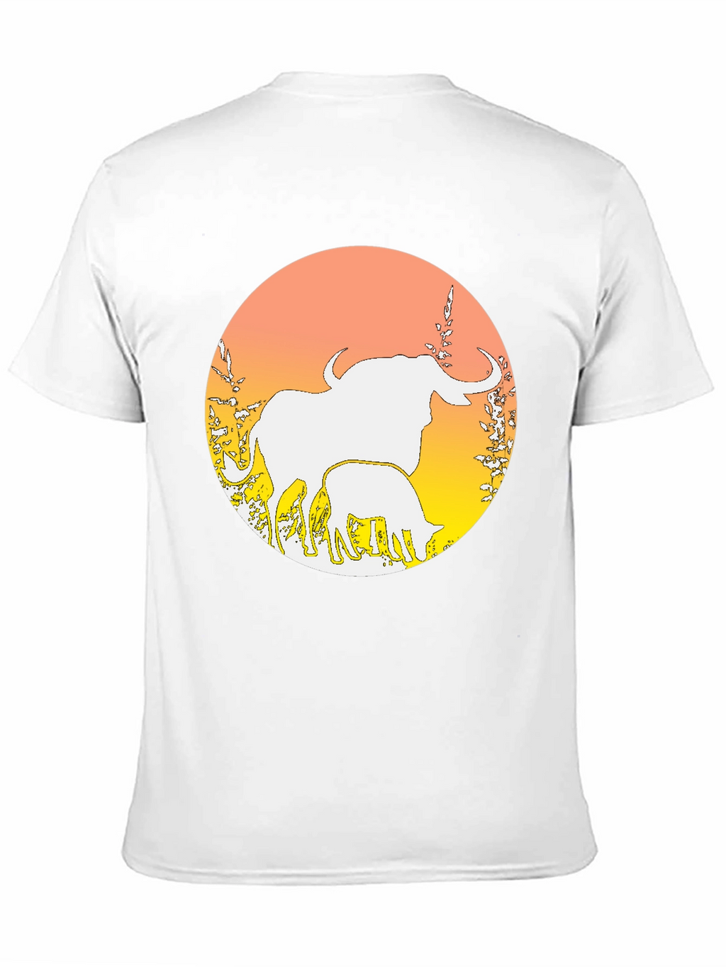 Elephant & Calf Graphic Tee - Black Cotton Blend