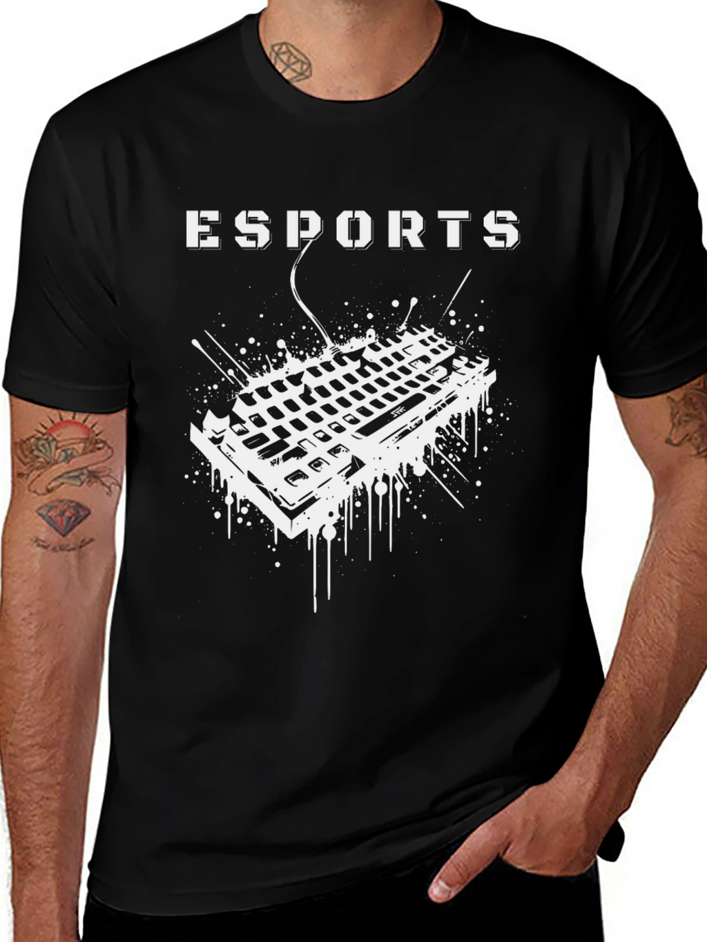 Esports Gaming Keyboard Graphic Tee - Gamer Shirt