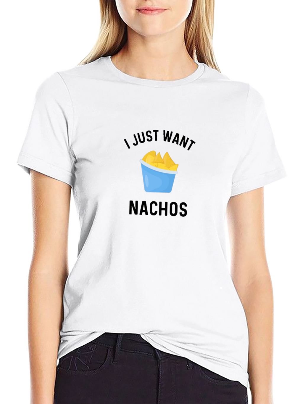 I Just Want Nachos Black T-Shirt