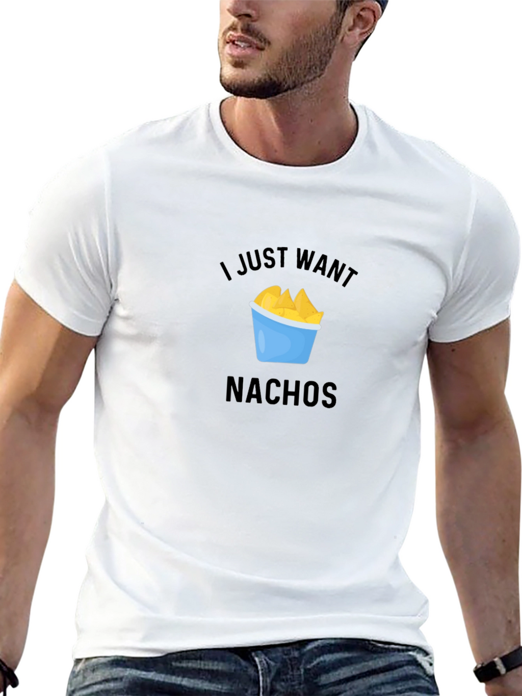 I Just Want Nachos Black T-Shirt