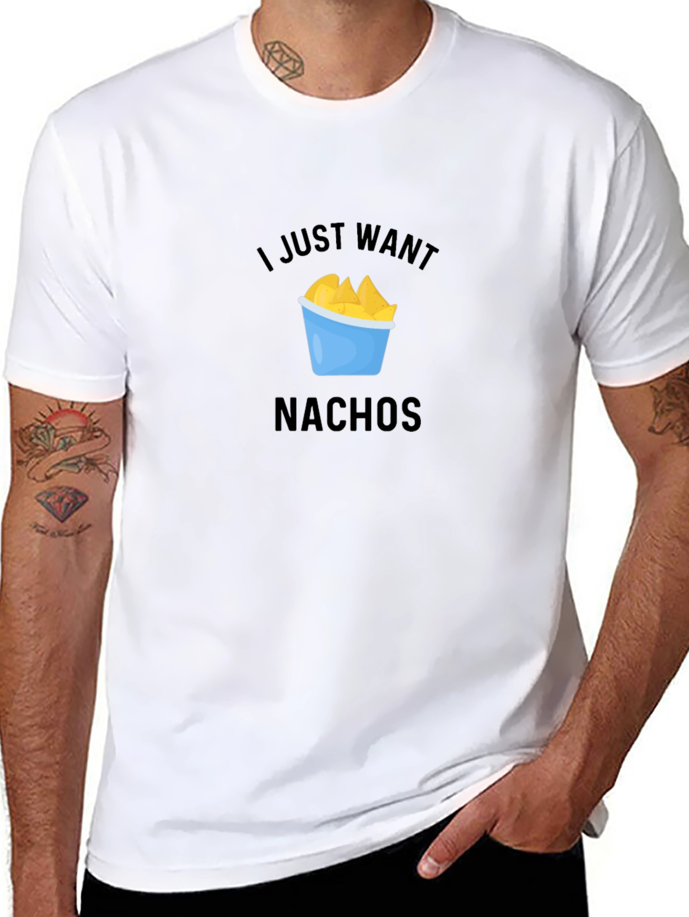 I Just Want Nachos Black T-Shirt