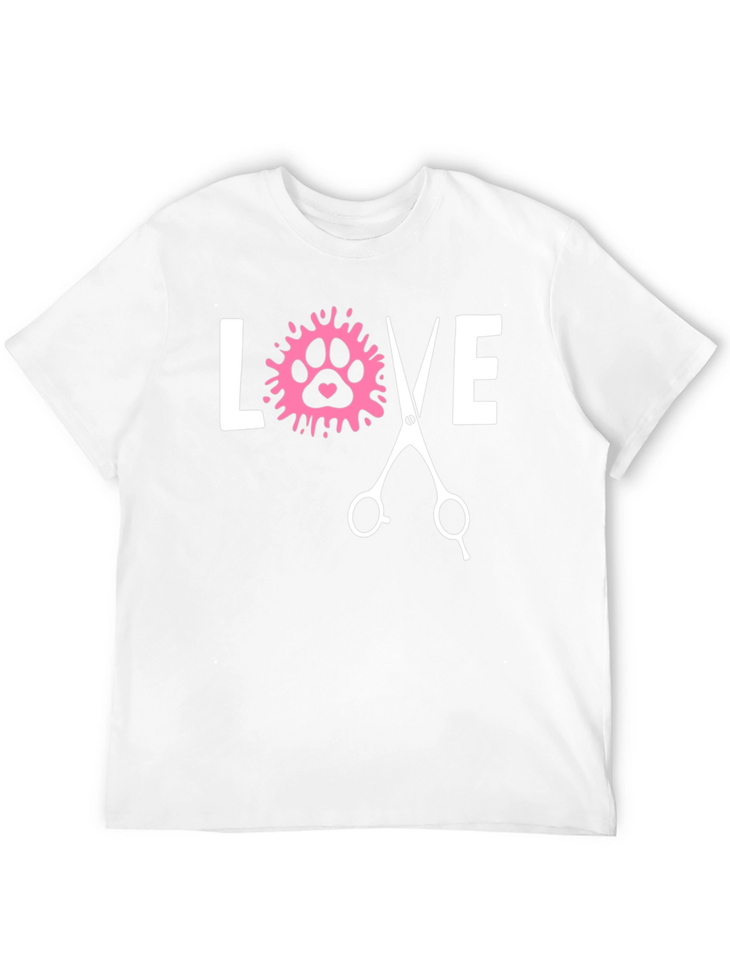Love Dog Grooming Paw Print T-Shirt - Unisex