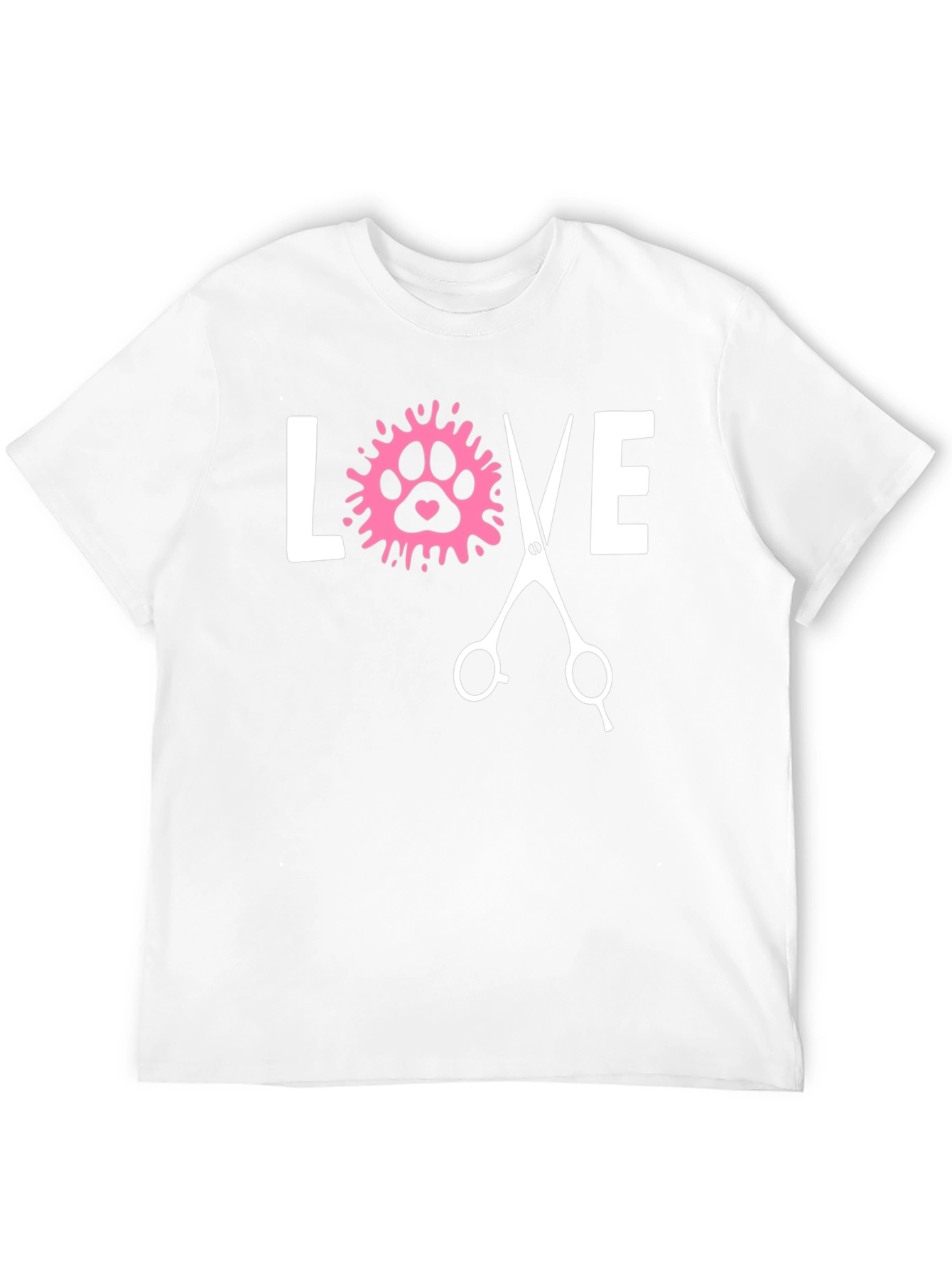 Love Dog Grooming Paw Print T-Shirt - Unisex
