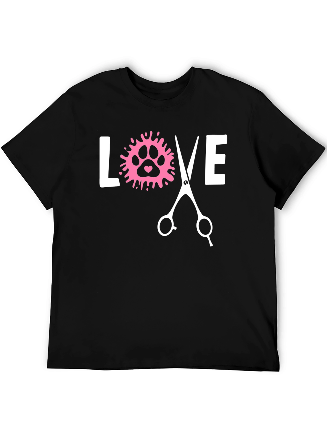 Love Dog Grooming Paw Print T-Shirt - Unisex
