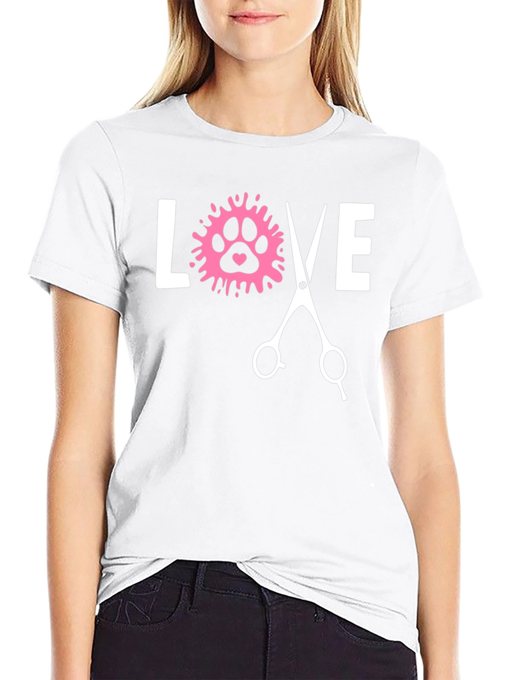 Love Dog Grooming Paw Print T-Shirt - Unisex