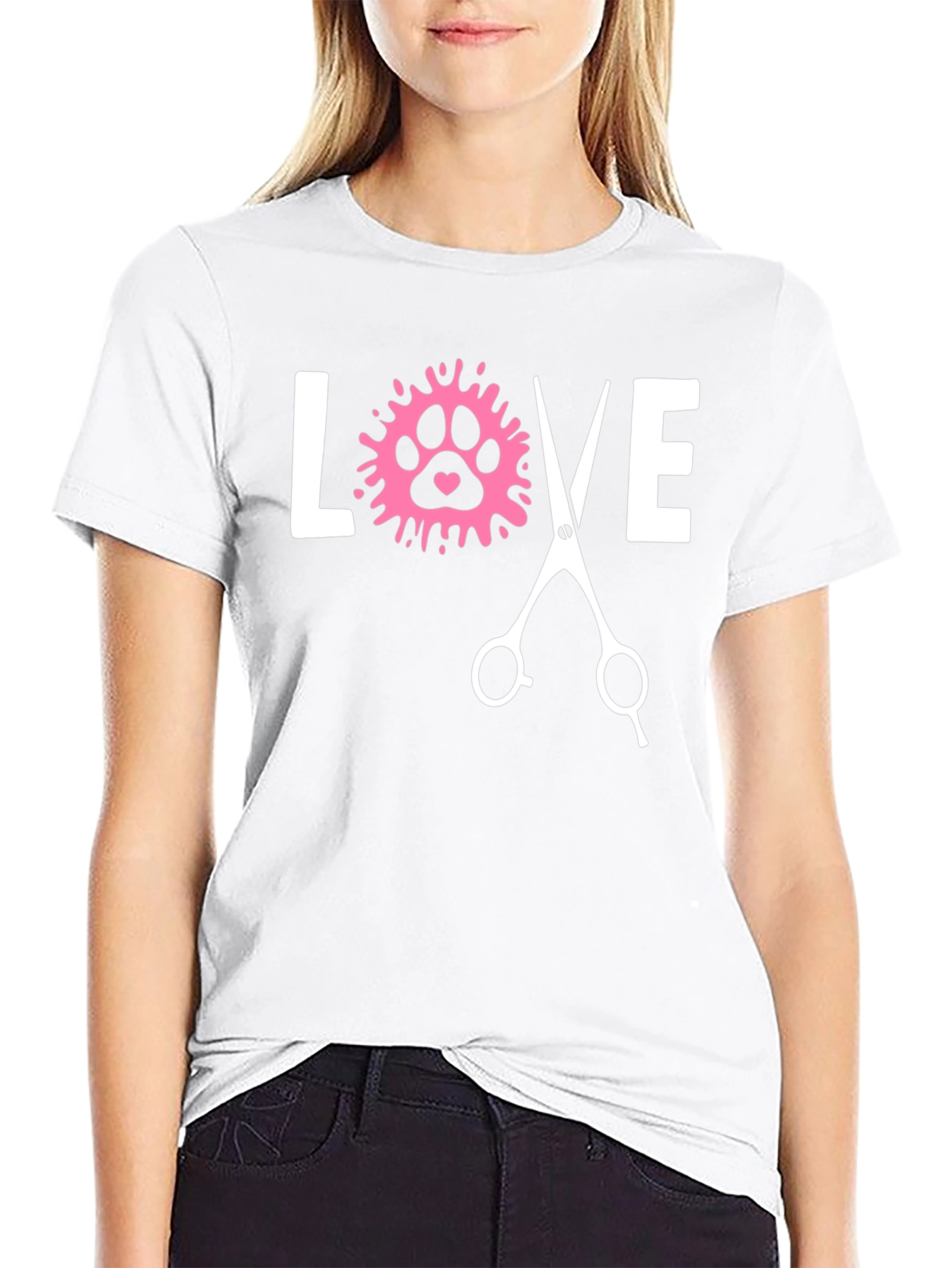 Love Dog Grooming Paw Print T-Shirt - Unisex