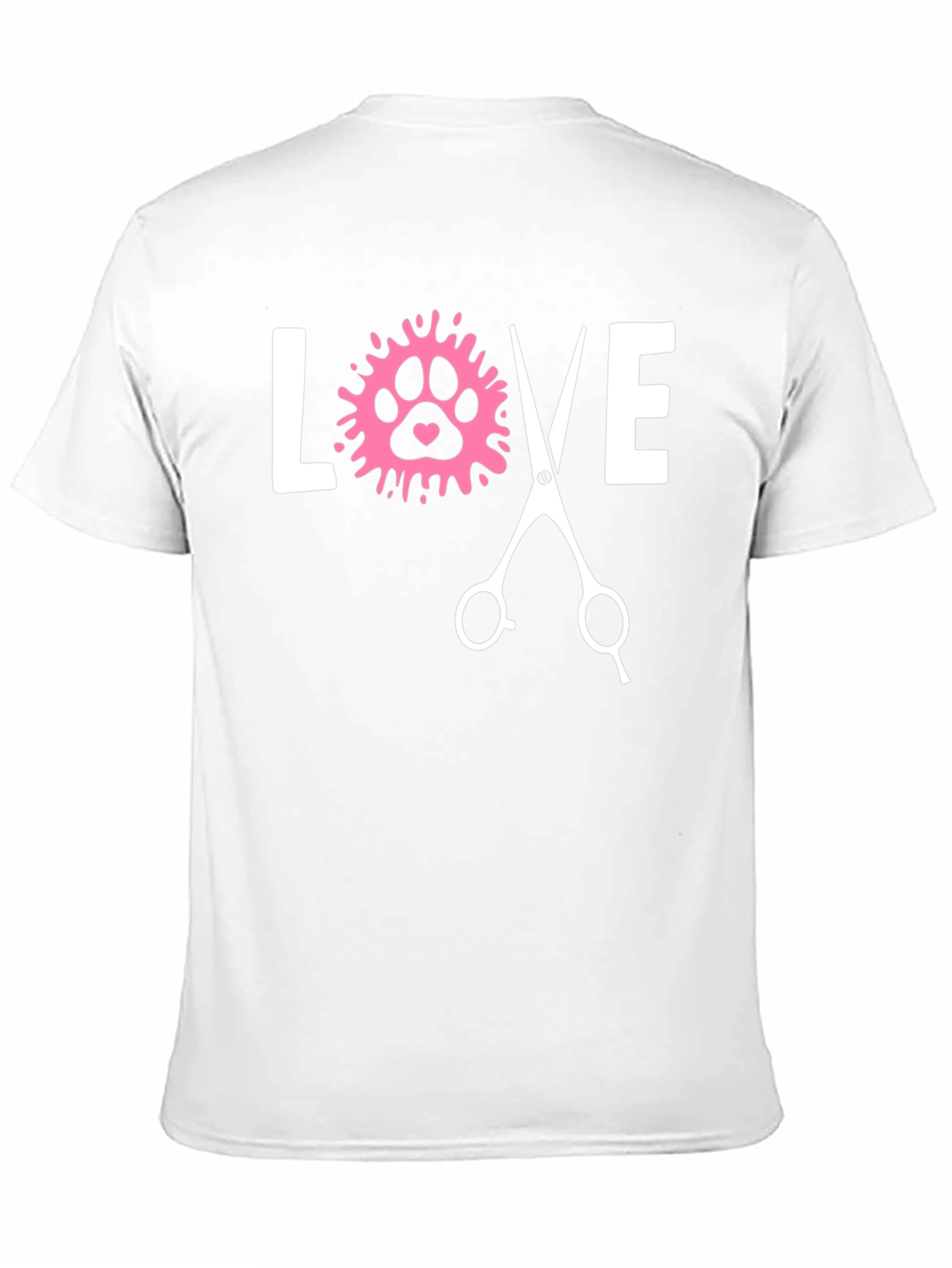 Love Dog Grooming Paw Print T-Shirt - Unisex