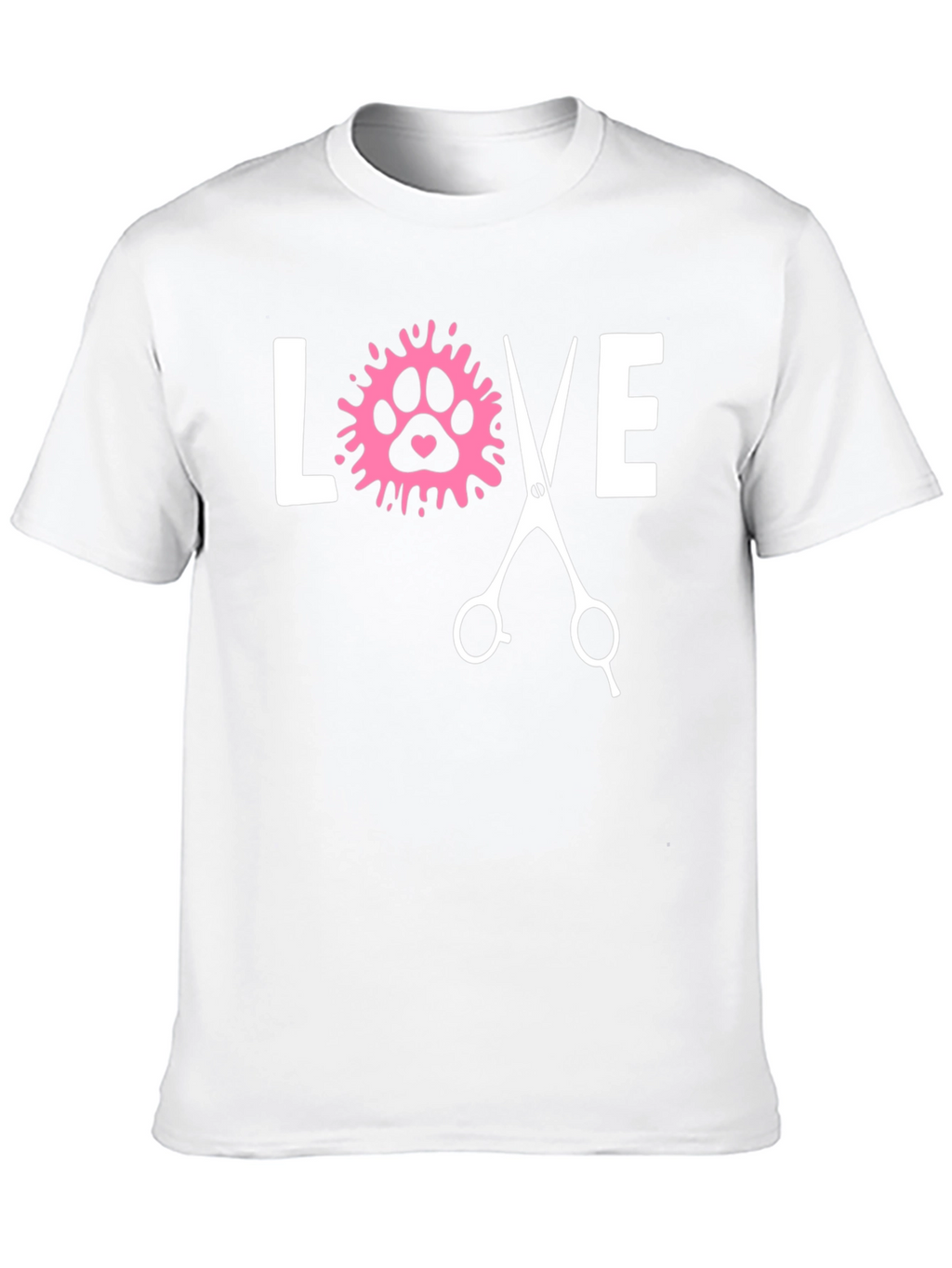 Love Dog Grooming Paw Print T-Shirt - Unisex