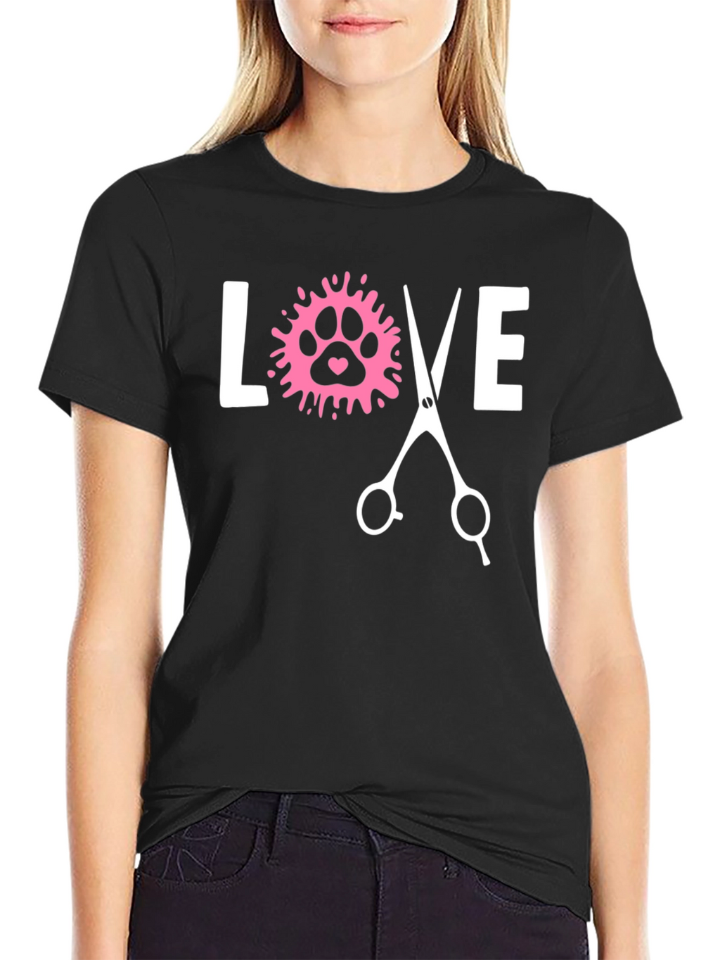 Love Dog Grooming Paw Print T-Shirt - Unisex