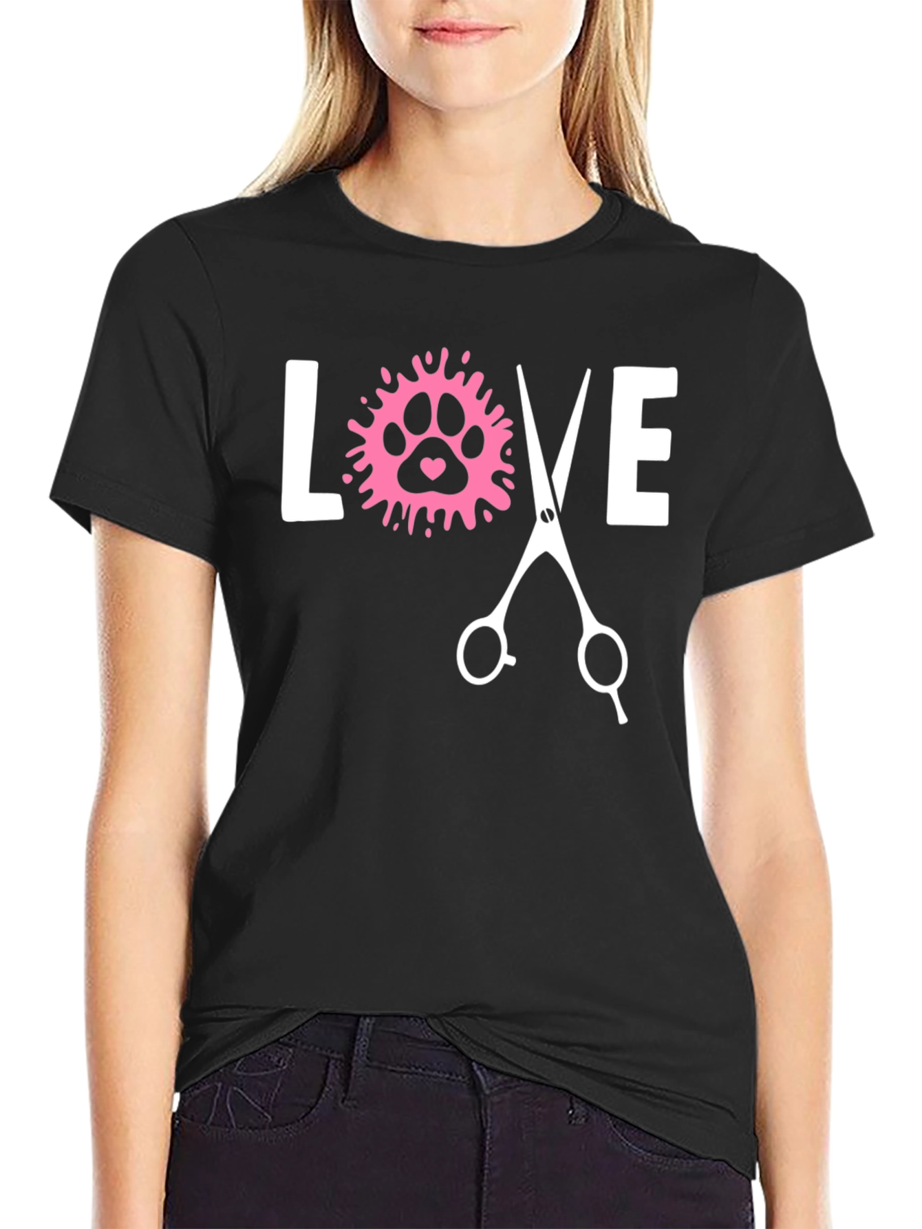 Love Dog Grooming Paw Print T-Shirt - Unisex
