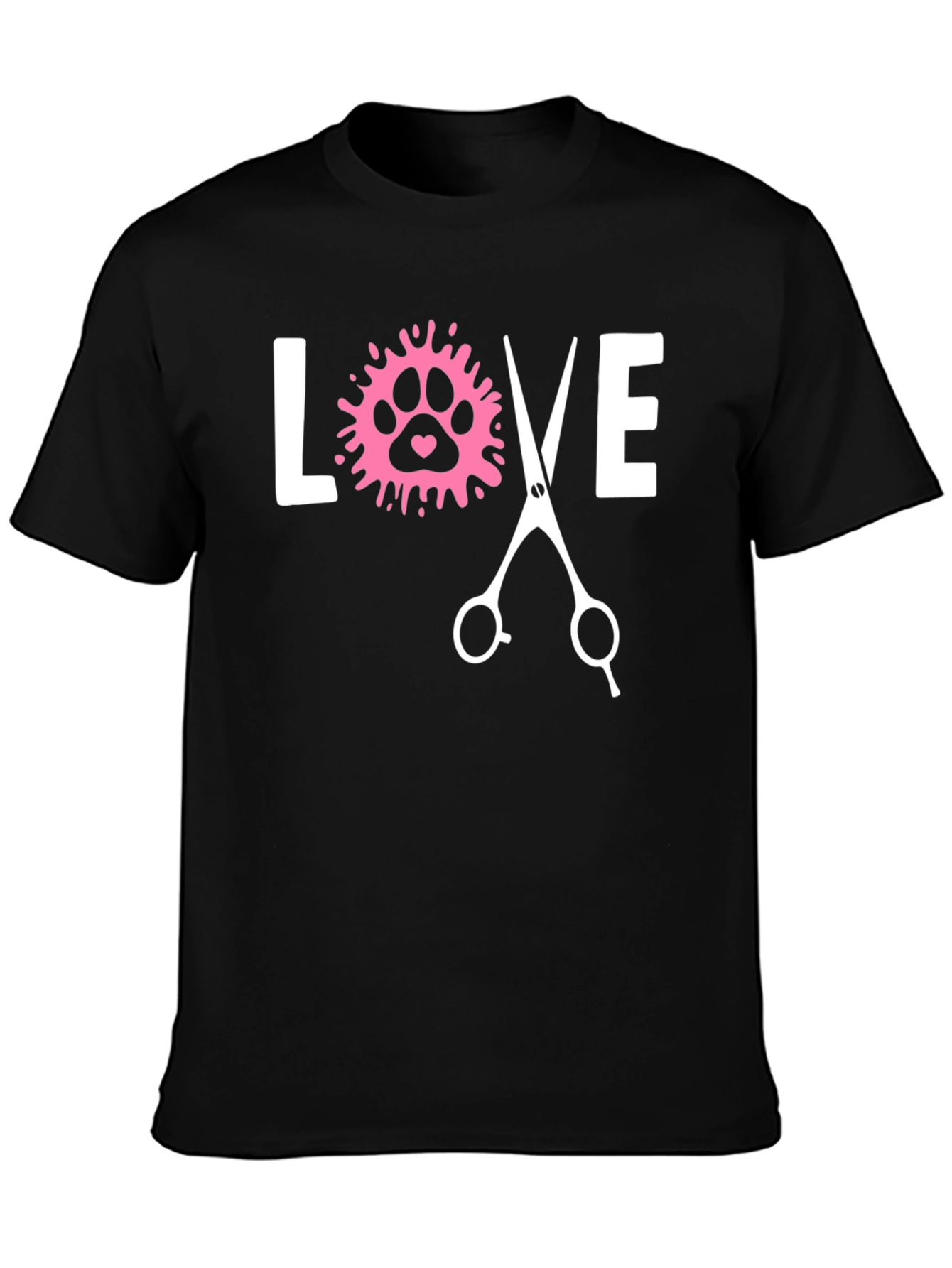 Love Dog Grooming Paw Print T-Shirt - Unisex