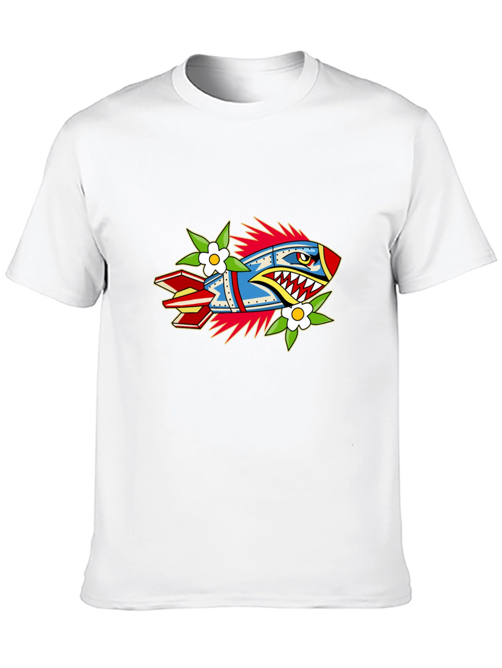 Edgy Rocket Graphic Black Tee