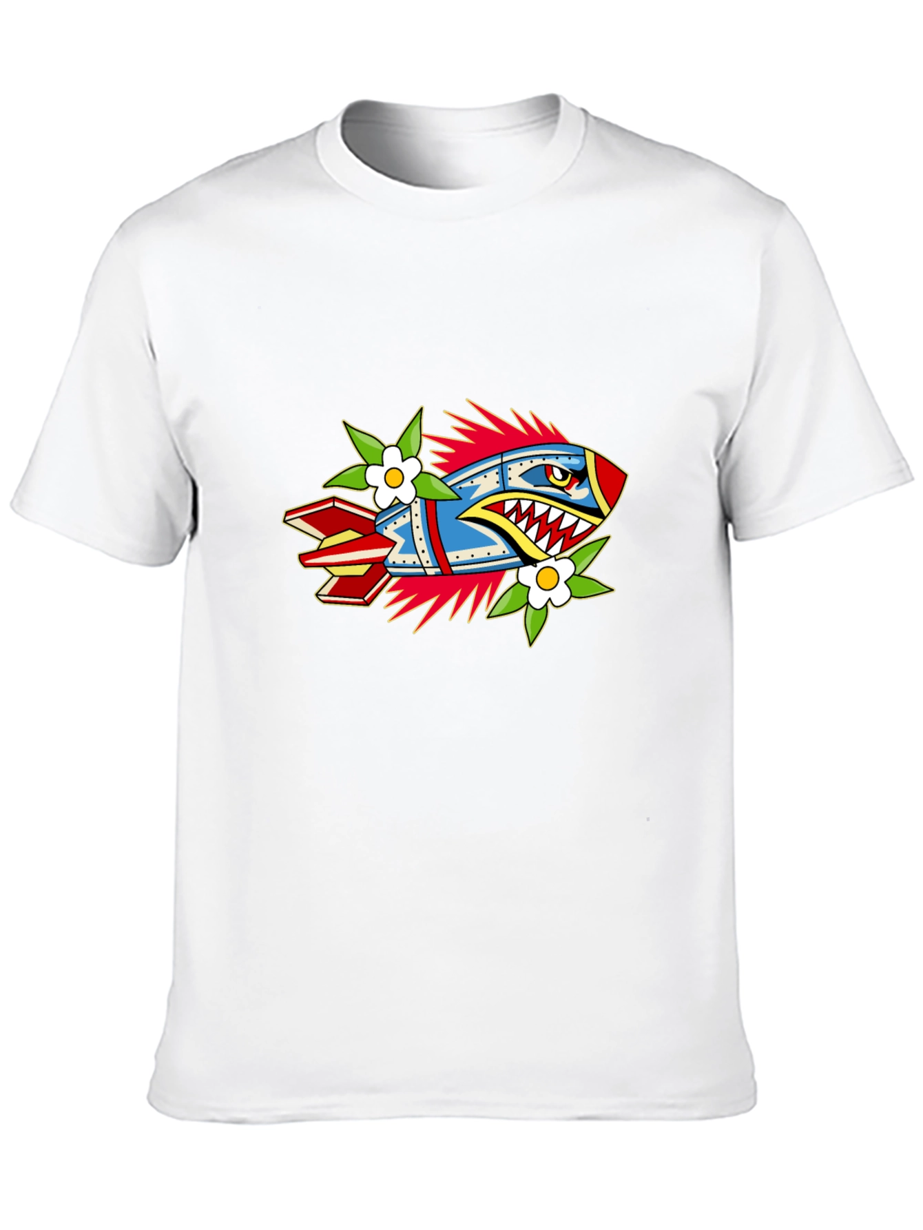 Edgy Rocket Graphic Black Tee