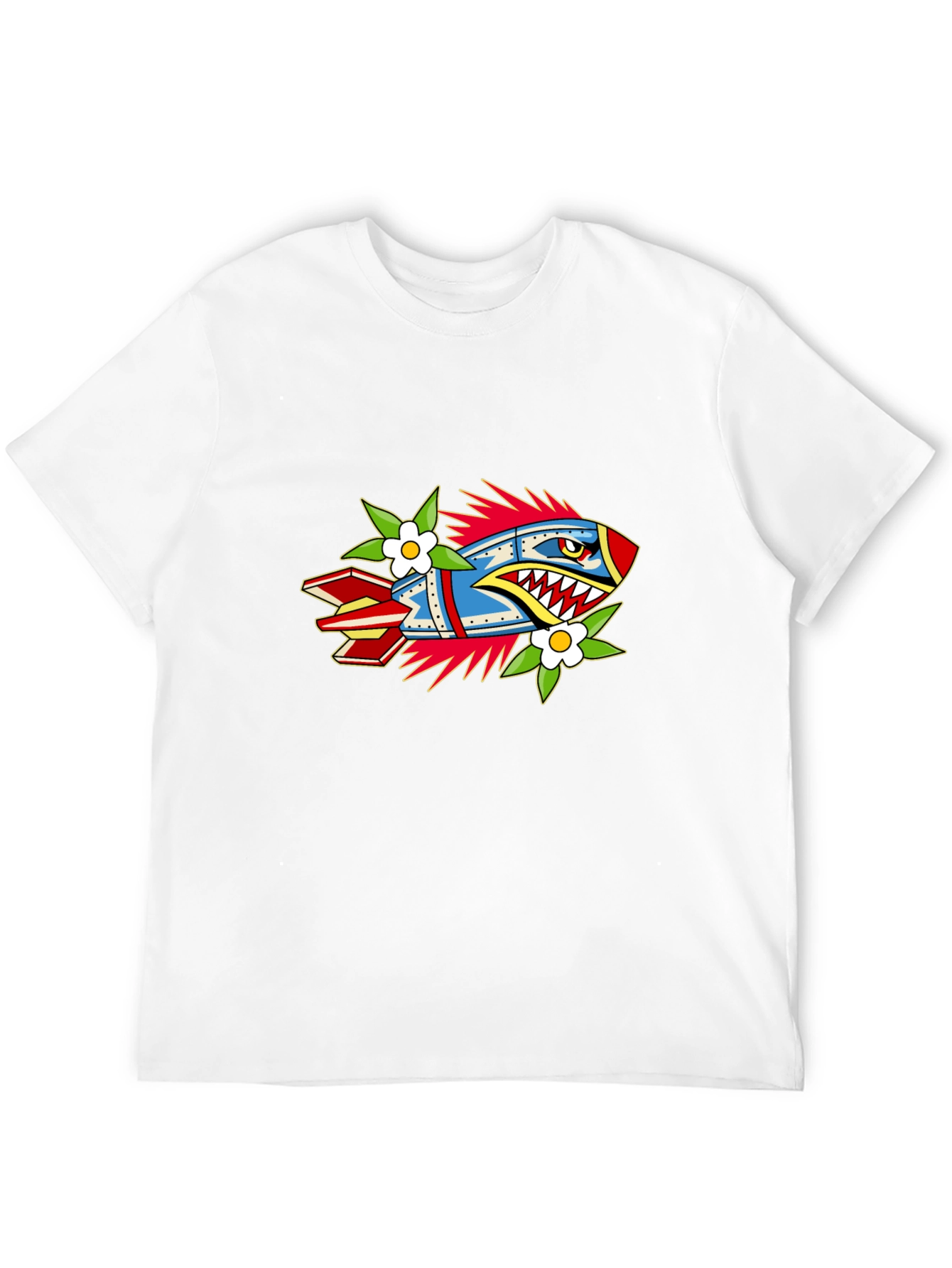 Edgy Rocket Graphic Black Tee