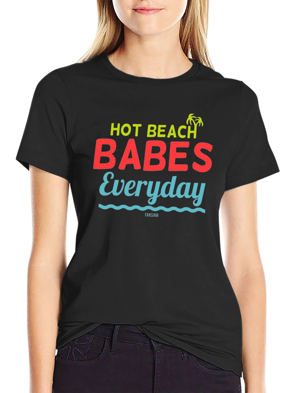 Hot Beach Babes Everyday Graphic Tee - Black