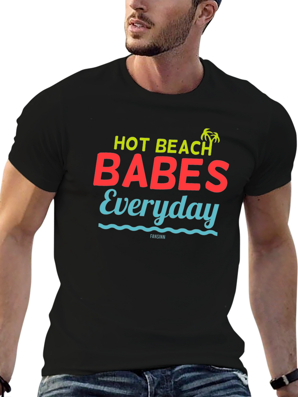 Hot Beach Babes Everyday Graphic Tee - Black
