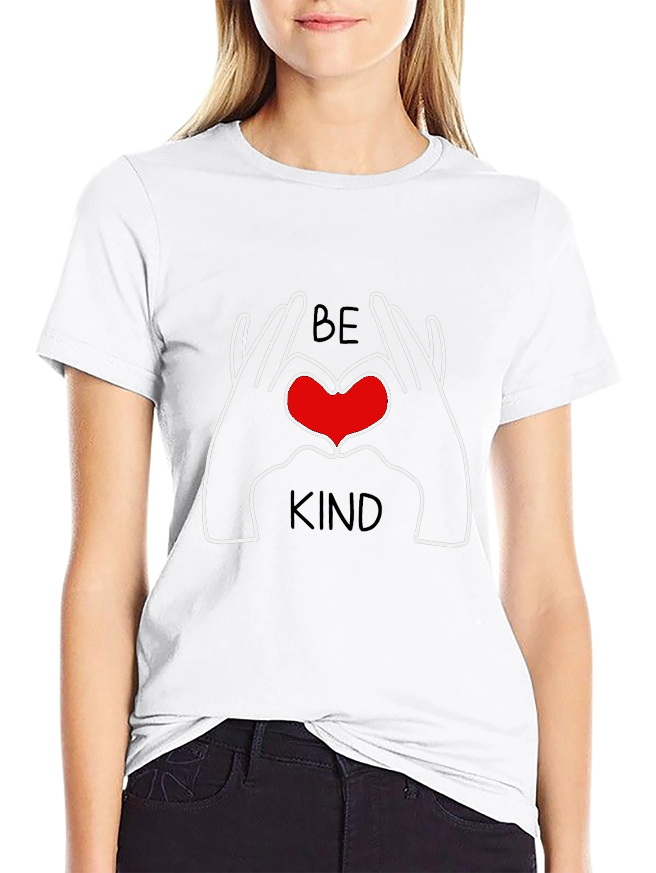 Be Kind Heart Hands Graphic T-Shirt