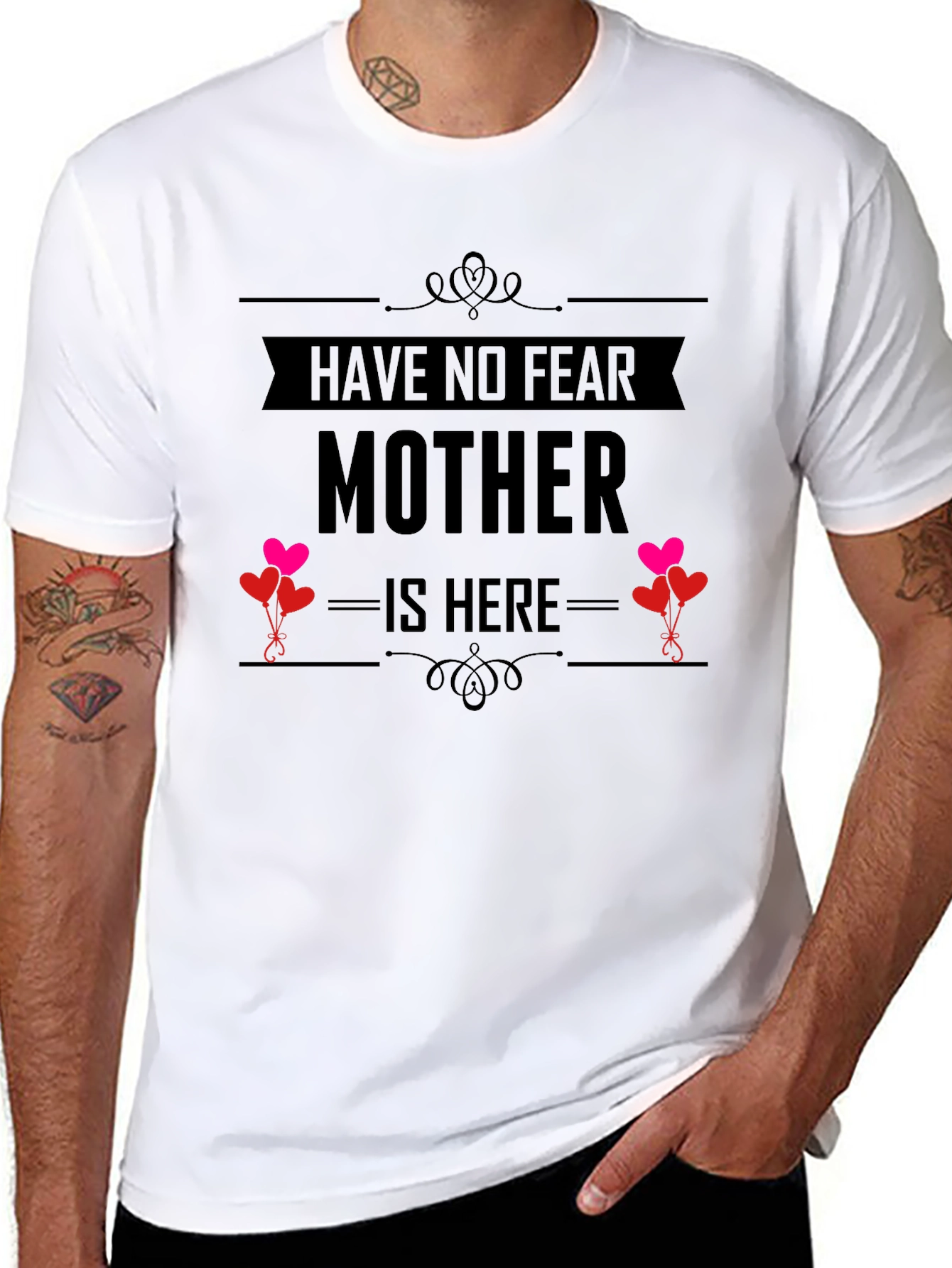 Have No Fear Mother Is Here Black T-Shirt