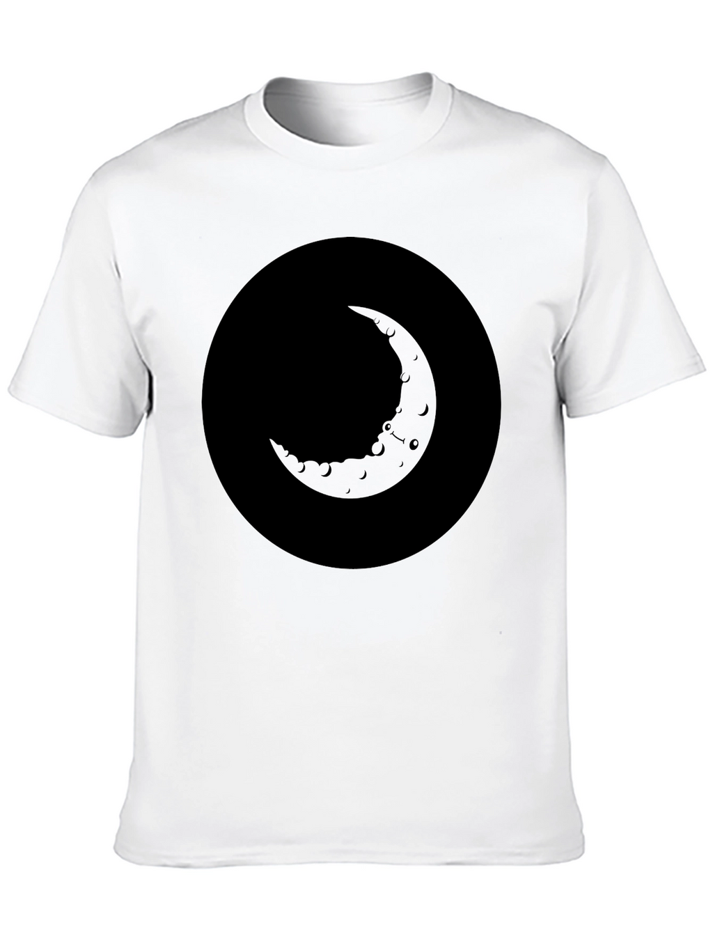 Crescent Moon Graphic T-Shirt - Soft Black Cotton