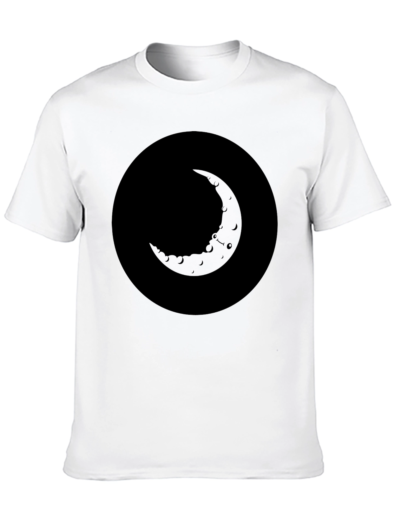 Crescent Moon Graphic T-Shirt - Soft Black Cotton