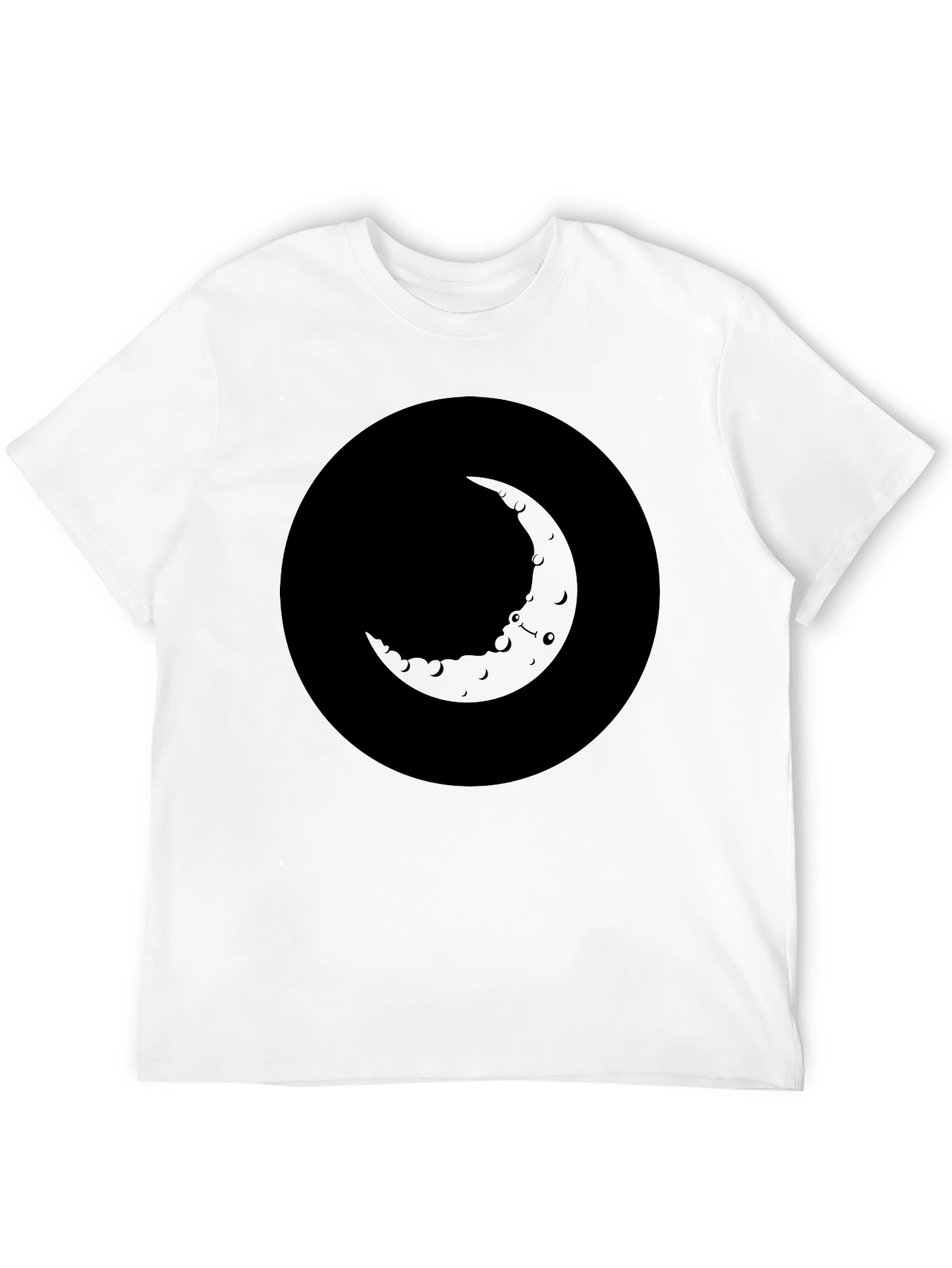 Crescent Moon Graphic T-Shirt - Soft Black Cotton