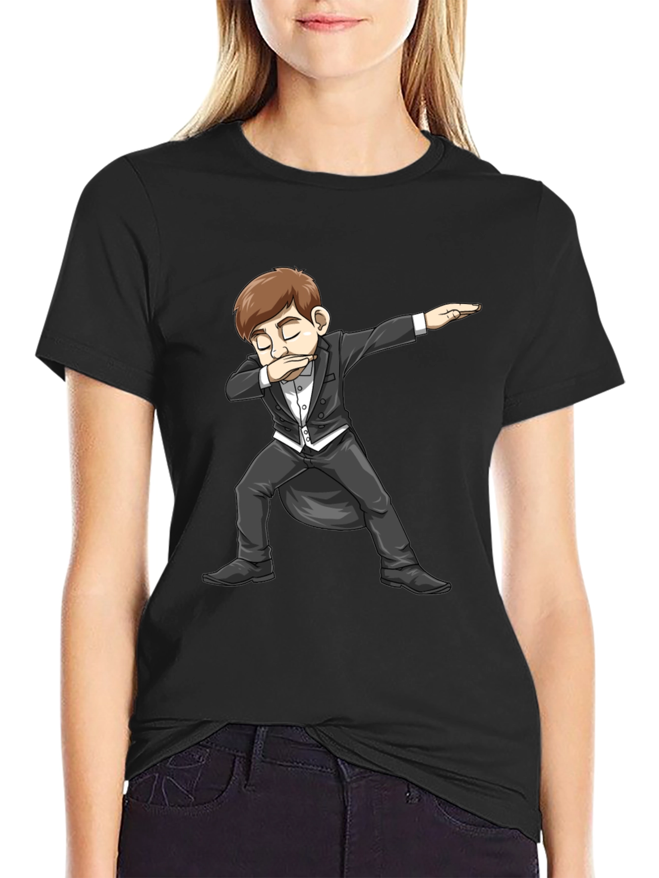 Dabbing Tuxedo Cartoon T-Shirt