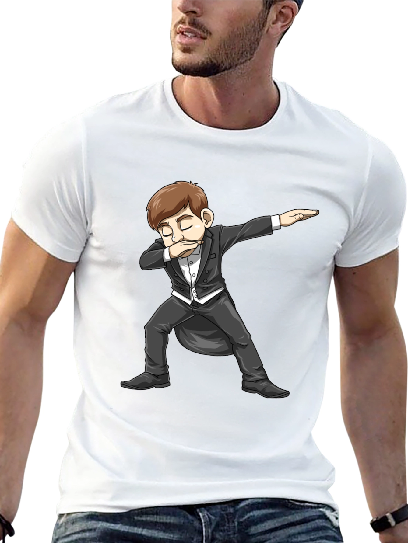 Dabbing Tuxedo Cartoon T-Shirt