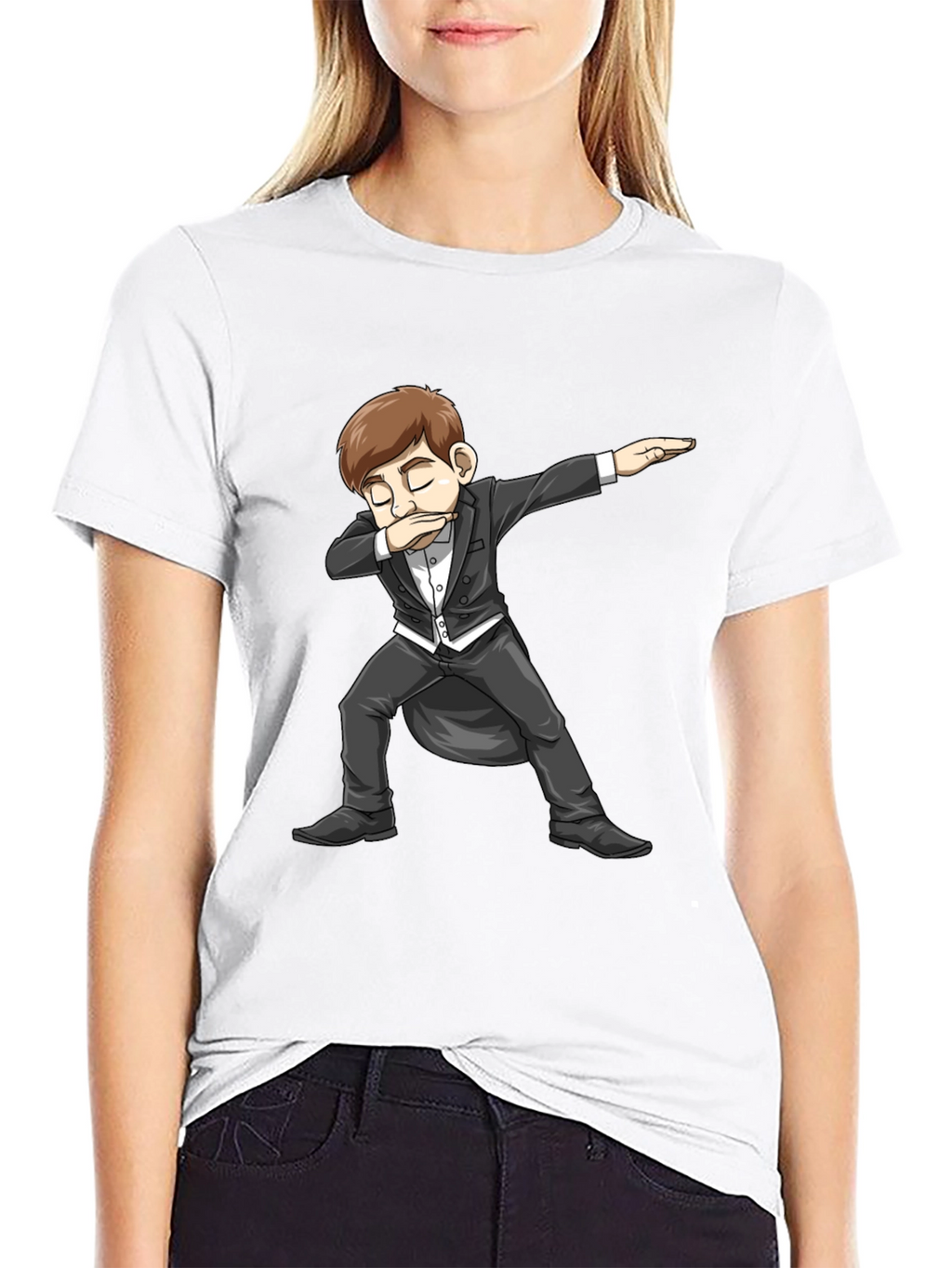 Dabbing Tuxedo Cartoon T-Shirt