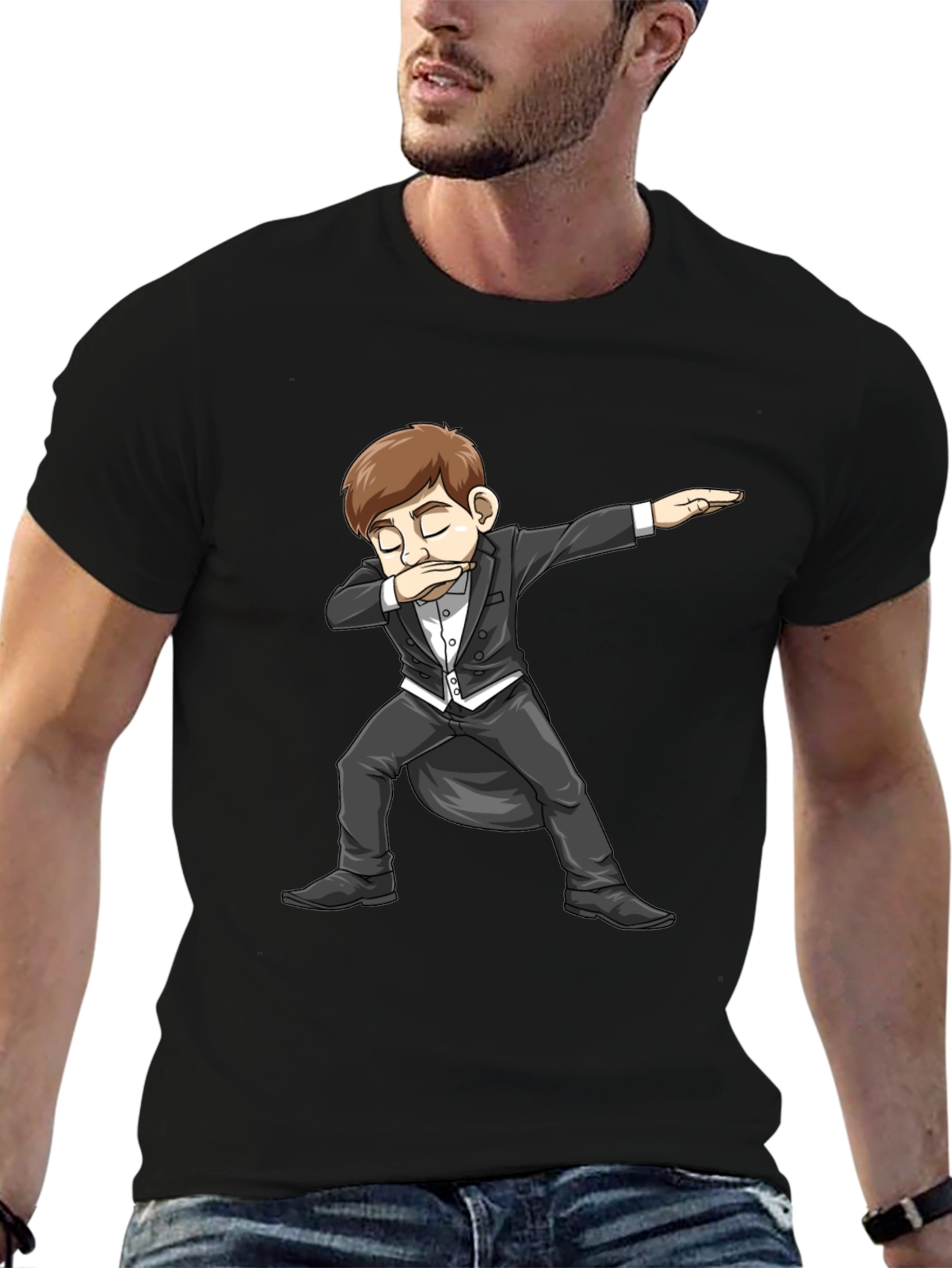Dabbing Tuxedo Cartoon T-Shirt